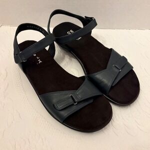 Walking Cradles Womens Navy Leather Comfort Sandals Size 9.5 N Narrow Summer